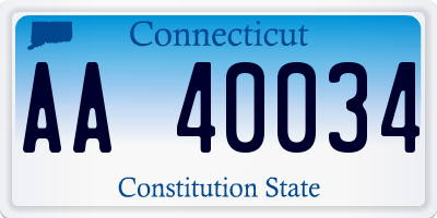 CT license plate AA40034