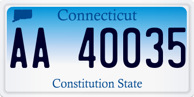 CT license plate AA40035