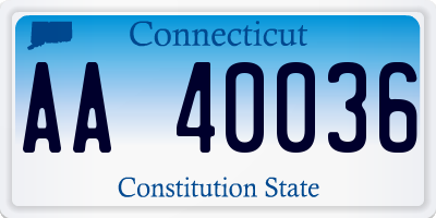 CT license plate AA40036