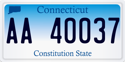 CT license plate AA40037