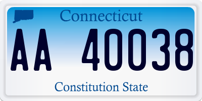 CT license plate AA40038