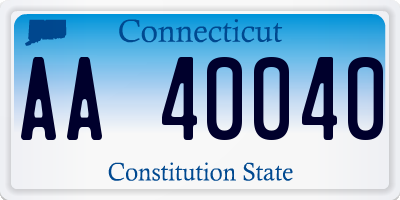 CT license plate AA40040