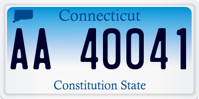 CT license plate AA40041