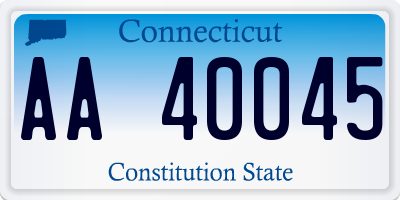 CT license plate AA40045