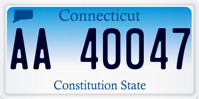 CT license plate AA40047