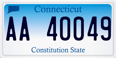 CT license plate AA40049