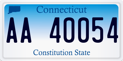 CT license plate AA40054