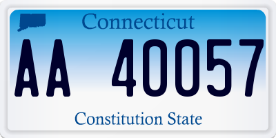 CT license plate AA40057