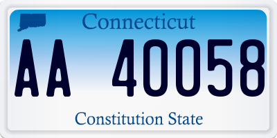 CT license plate AA40058