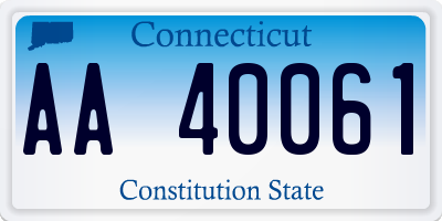 CT license plate AA40061