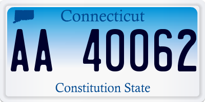 CT license plate AA40062