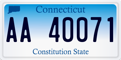 CT license plate AA40071