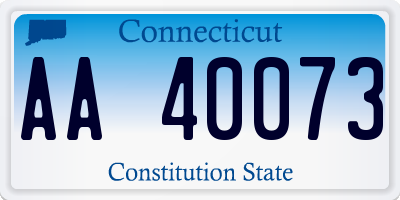 CT license plate AA40073