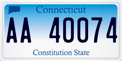 CT license plate AA40074