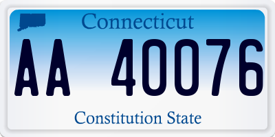 CT license plate AA40076