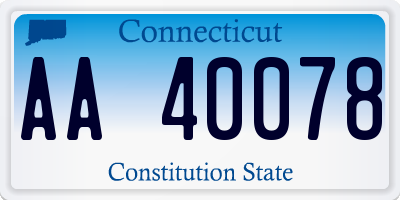 CT license plate AA40078