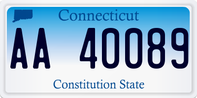 CT license plate AA40089