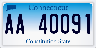 CT license plate AA40091