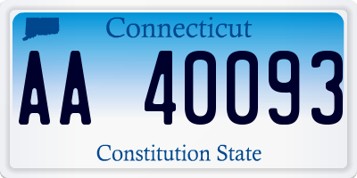 CT license plate AA40093