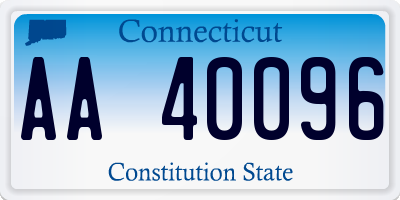 CT license plate AA40096