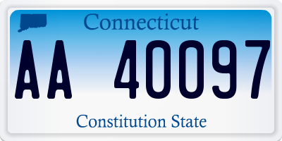 CT license plate AA40097