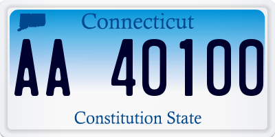 CT license plate AA40100