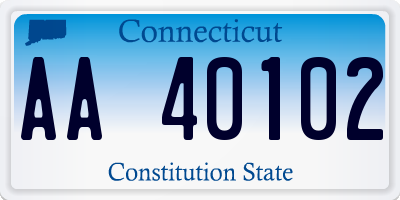 CT license plate AA40102