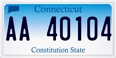 CT license plate AA40104