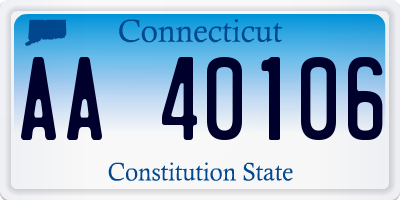 CT license plate AA40106