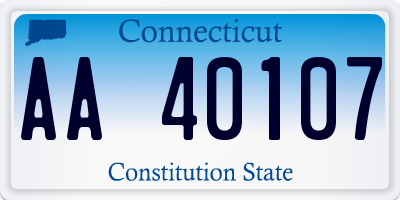 CT license plate AA40107