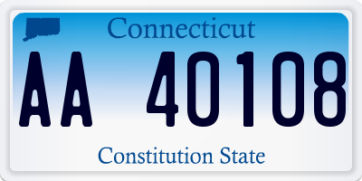 CT license plate AA40108