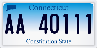 CT license plate AA40111