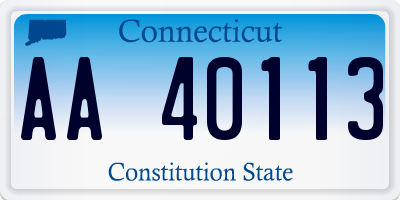 CT license plate AA40113