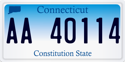 CT license plate AA40114