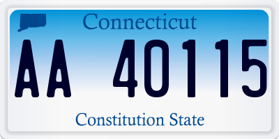 CT license plate AA40115