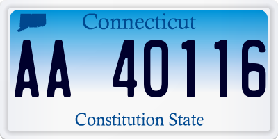 CT license plate AA40116