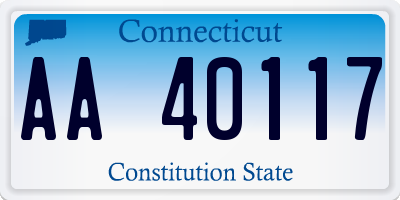 CT license plate AA40117