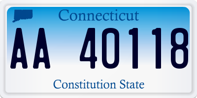 CT license plate AA40118