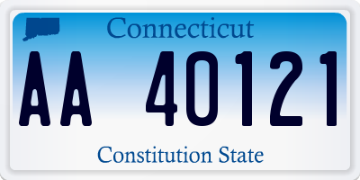 CT license plate AA40121