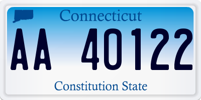 CT license plate AA40122