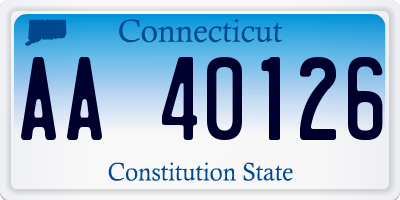 CT license plate AA40126