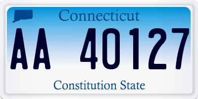 CT license plate AA40127