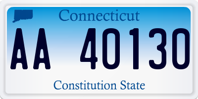 CT license plate AA40130