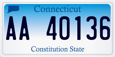 CT license plate AA40136