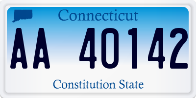 CT license plate AA40142