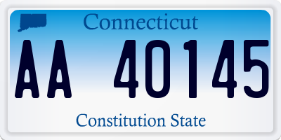 CT license plate AA40145