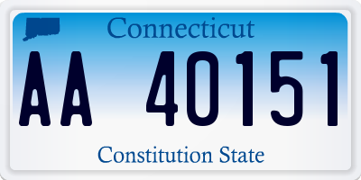 CT license plate AA40151