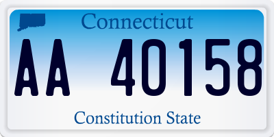 CT license plate AA40158