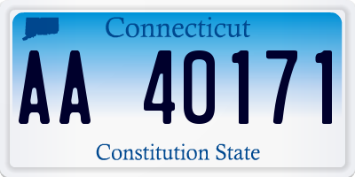 CT license plate AA40171