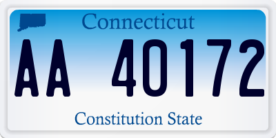 CT license plate AA40172